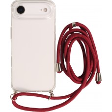 Coque iPhone Air - Gel transparent avec lacet - Rouge