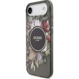 iPhone Air Case Hülle - Guess IML Blumen mit Handgelenk-Kette, kompatibel mit MagSafe elegante und trendige Schutzhülle - Schwarz