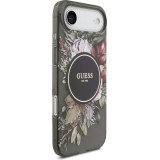 iPhone Air Case Hülle - Guess IML Blumen mit Handgelenk-Kette, kompatibel mit MagSafe elegante und trendige Schutzhülle - Schwarz