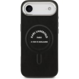 Coque iPhone Air - Karl Lagerfeld PU RSG Logo MagSafe élégante et protectrice - Noir