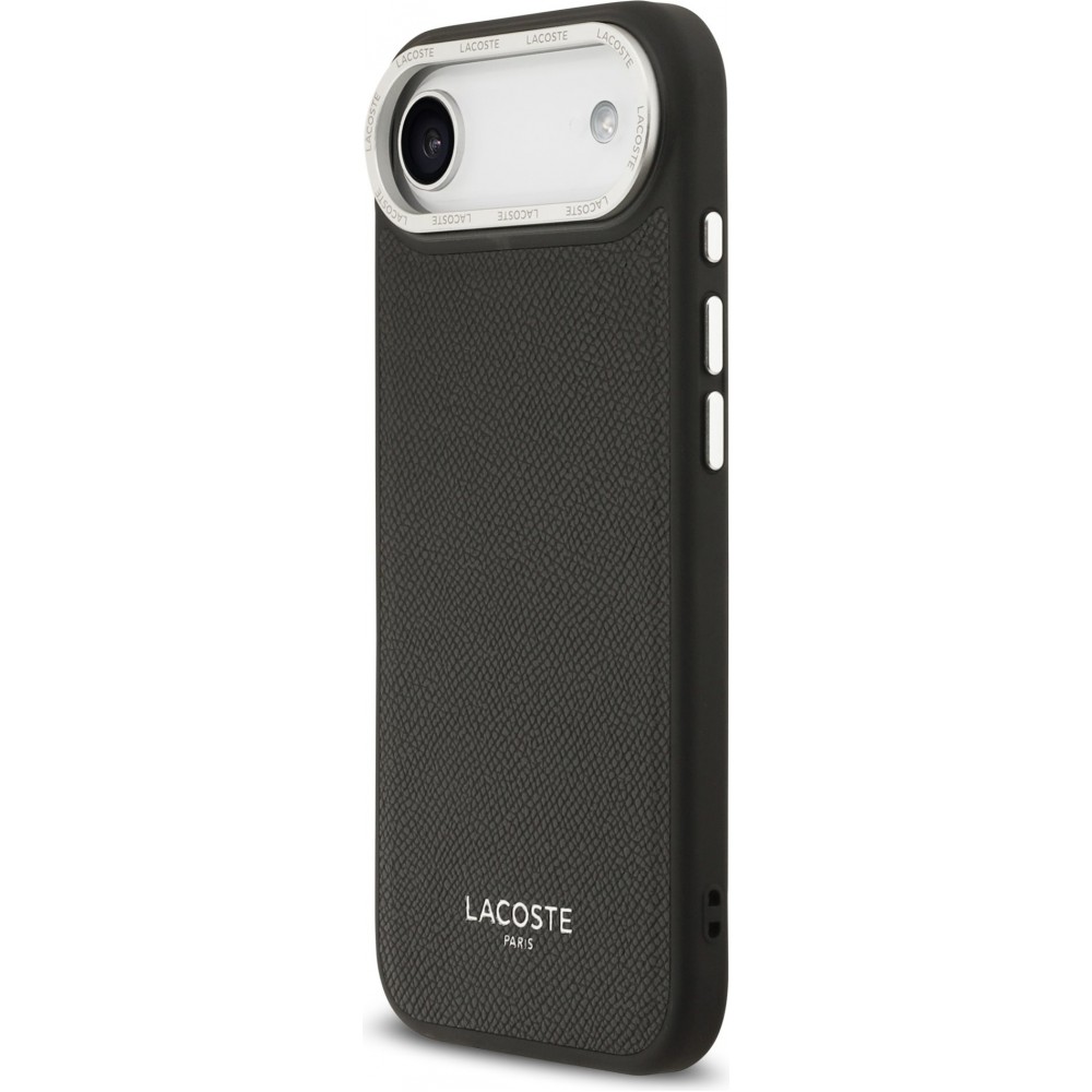 Coque iPhone Air - Lacoste PU en cuir Champs Elysees MagSafe protection élégante et durable - Noir
