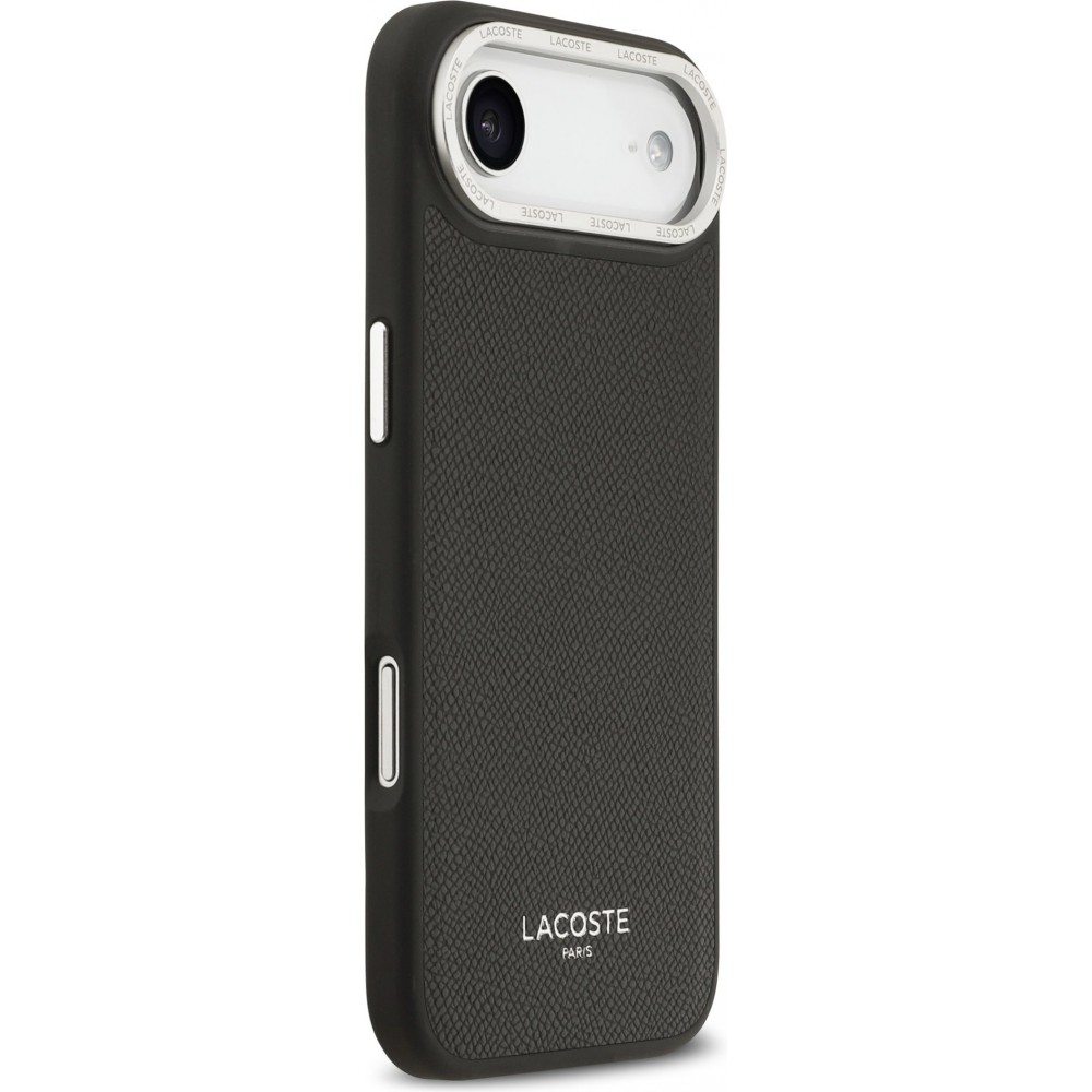 Coque iPhone Air - Lacoste PU en cuir Champs Elysees MagSafe protection élégante et durable - Noir
