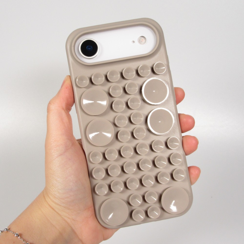 Coque iPhone Air - Murale ventouse pastel avec fixation sur surfaces - Brun
