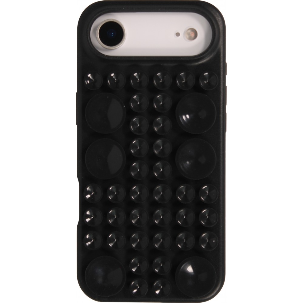 Coque iPhone Air - Murale ventouse pastel avec fixation sur surfaces - Noir