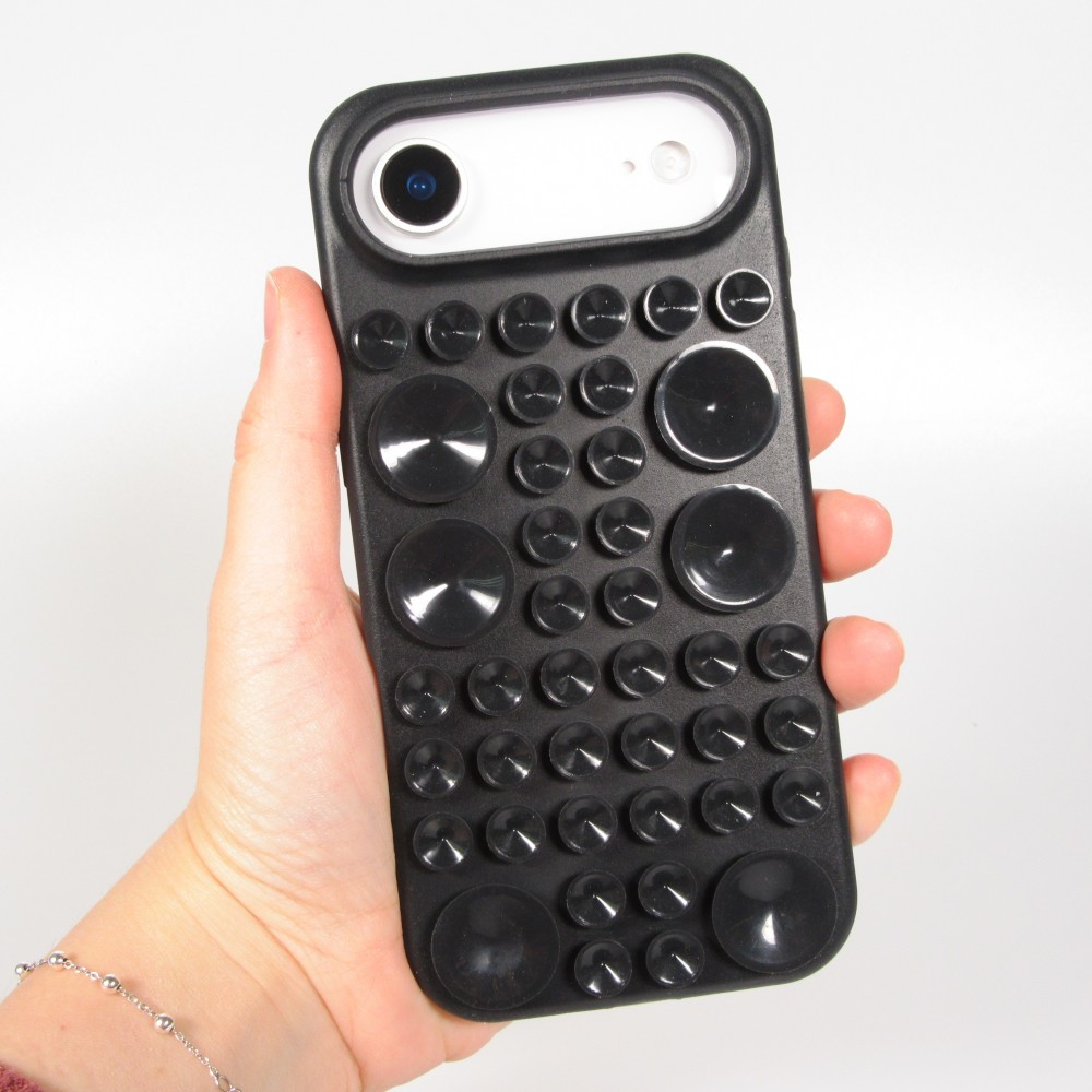 Coque iPhone Air - Murale ventouse pastel avec fixation sur surfaces - Noir