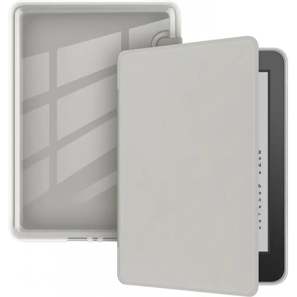Coque Kindle Paperwhite 2024 (12e génération) - Ultra-transparent protection acrylique et TPU antichoc avec fonction veille / réveil - Gris
