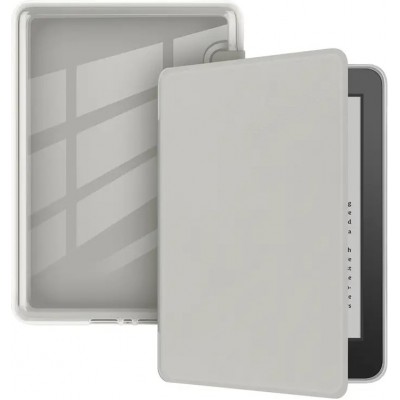 Coque Kindle Paperwhite 2024 (12e génération) - Ultra-transparent protection acrylique et TPU antichoc avec fonction veille / réveil - Gris