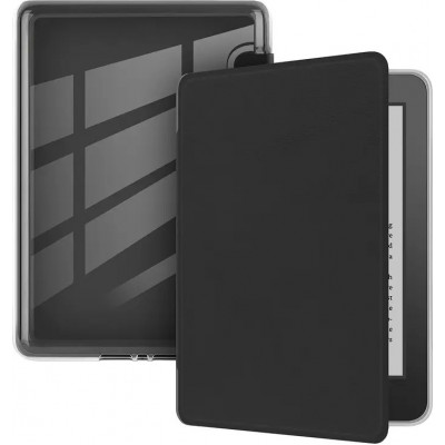 Coque Kindle Paperwhite 2024 (12e génération) - Ultra-transparent protection acrylique et TPU antichoc avec fonction veille / réveil - Noir