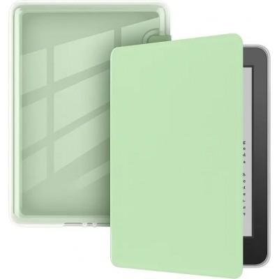 Coque Kindle Paperwhite 2024 (12e génération) - Ultra-transparent protection acrylique et TPU antichoc avec fonction veille / réveil - Vert