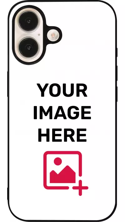 Coque personnalisée avec bords en silicone noir - iPhone 16
