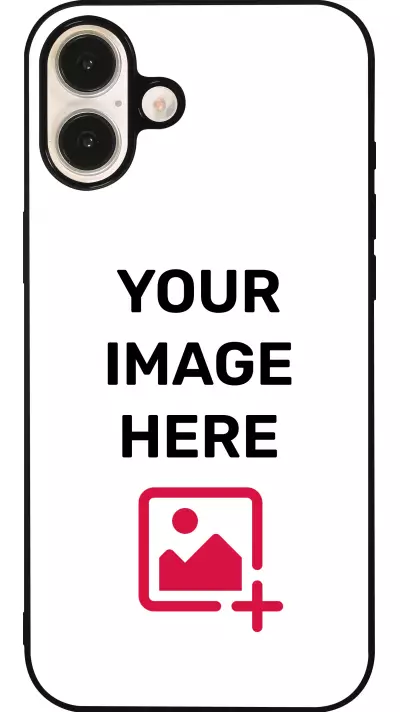 Coque personnalisée avec bords en silicone noir - iPhone 16 Plus