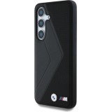 Coque Samsung Galaxy S25 - BMW Oversized rayures compatible MagSafe en cuir  - Noir