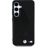 Coque Samsung Galaxy S25 - BMW Oversized rayures compatible MagSafe en cuir  - Noir