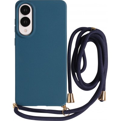Coque Samsung Galaxy S25 Edge - Bio Eco-Friendly nature avec cordon collier - Bleu