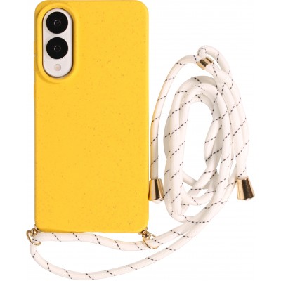 Coque Samsung Galaxy S26 - Bio Eco-Friendly nature avec cordon collier jaune