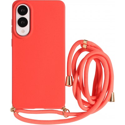 Coque Samsung Galaxy S25 Edge - Bio Eco-Friendly nature avec cordon collier - Rouge