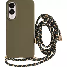 Hülle Samsung Galaxy S25 Edge - Bio Eco-Friendly Vegan mit Handykette Necklace - Dunkelgrün