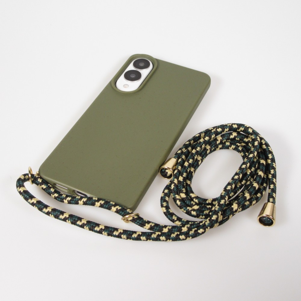 Coque Samsung Galaxy S25 Edge - Bio Eco-Friendly nature avec cordon collier - Vert foncé