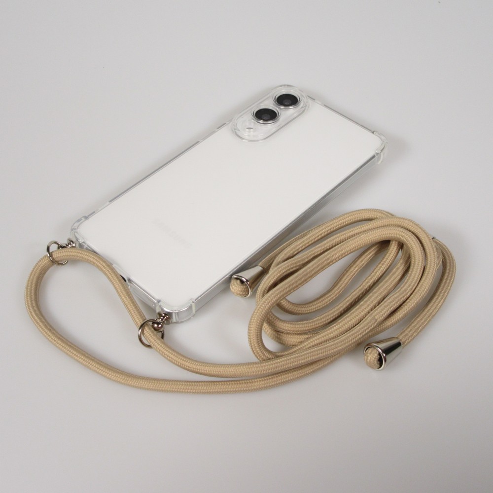 Coque Samsung Galaxy S25 Edge - Gel transparent avec lacet beige