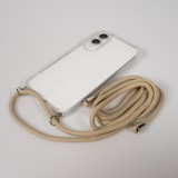 Coque Samsung Galaxy S25 Edge - Gel transparent avec lacet beige