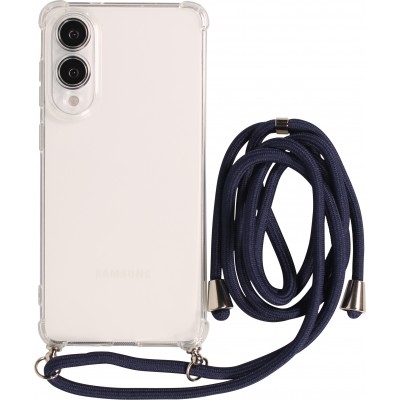 Hülle Samsung Galaxy S25 Edge - Gummi transparent mit Seil blau