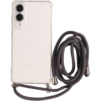 Coque Samsung Galaxy S25 Edge - Gel transparent avec lacet - Gris