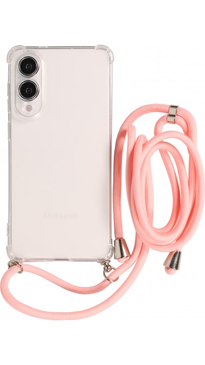 Coque Samsung Galaxy S25 Edge - Gel transparent avec lacet - Rose