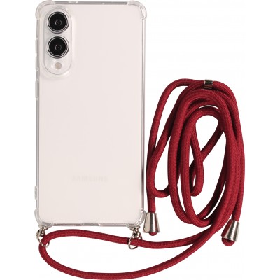 Coque Samsung Galaxy S25 Edge - Gel transparent avec lacet - Rouge