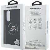 Galaxy S25 Edge Case Hülle - Karl Lagerfeld Silikon-Hülle mit Karl und Choupette Design, MagSafe-kompatibel - Schwarz