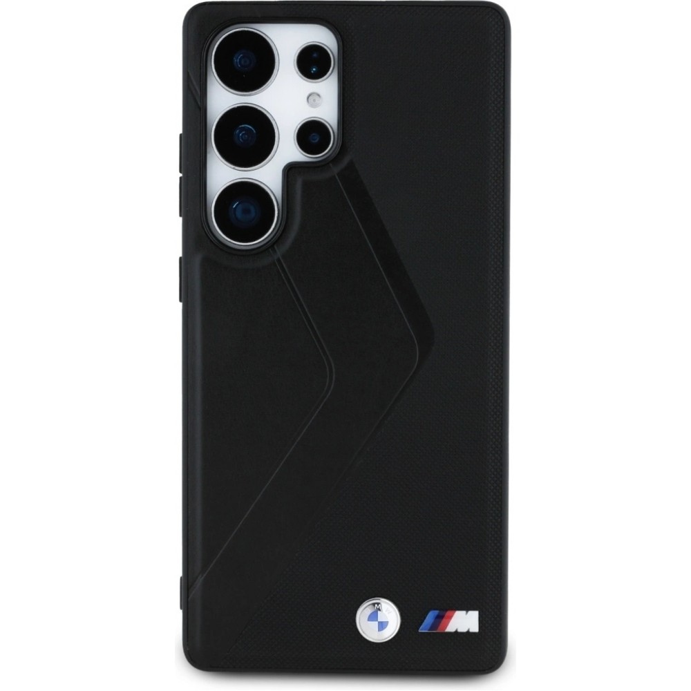 Coque Samsung Galaxy S25 Ultra - BMW Oversized rayures compatible MagSafe en cuir - Noir