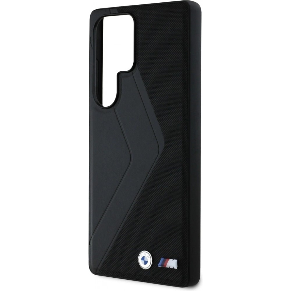 Coque Samsung Galaxy S25 Ultra - BMW Oversized rayures compatible MagSafe en cuir - Noir