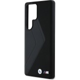 Coque Samsung Galaxy S25 Ultra - BMW Oversized rayures compatible MagSafe en cuir - Noir