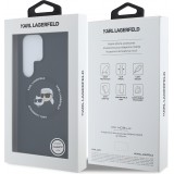 Coque Samsung Galaxy S25 Ultra - Karl Lagerfeld Liquid en silicone avec design Karl et Choupette compatible MagSafe - Noir