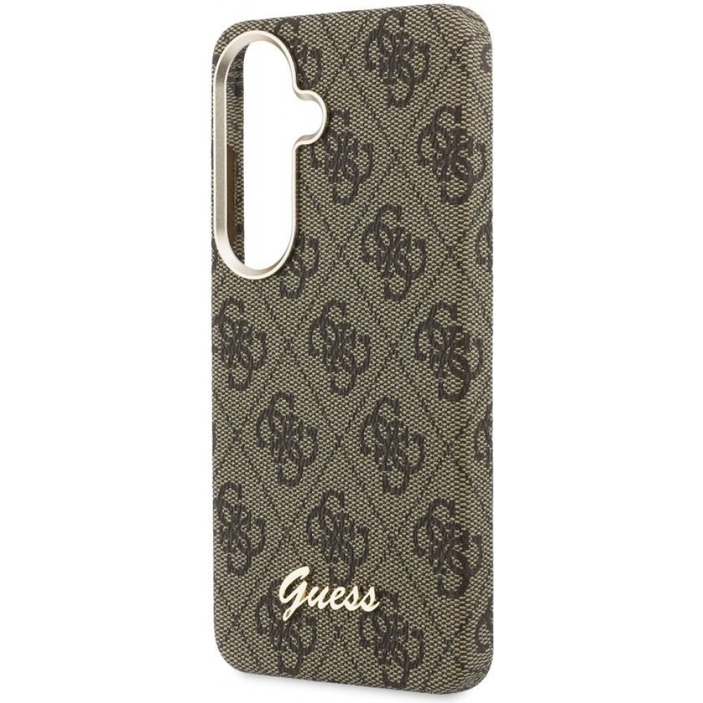 Coque Samsung Galaxy S26 - Guess 4G Script MagSafe Magnetic protection élégante - Brun