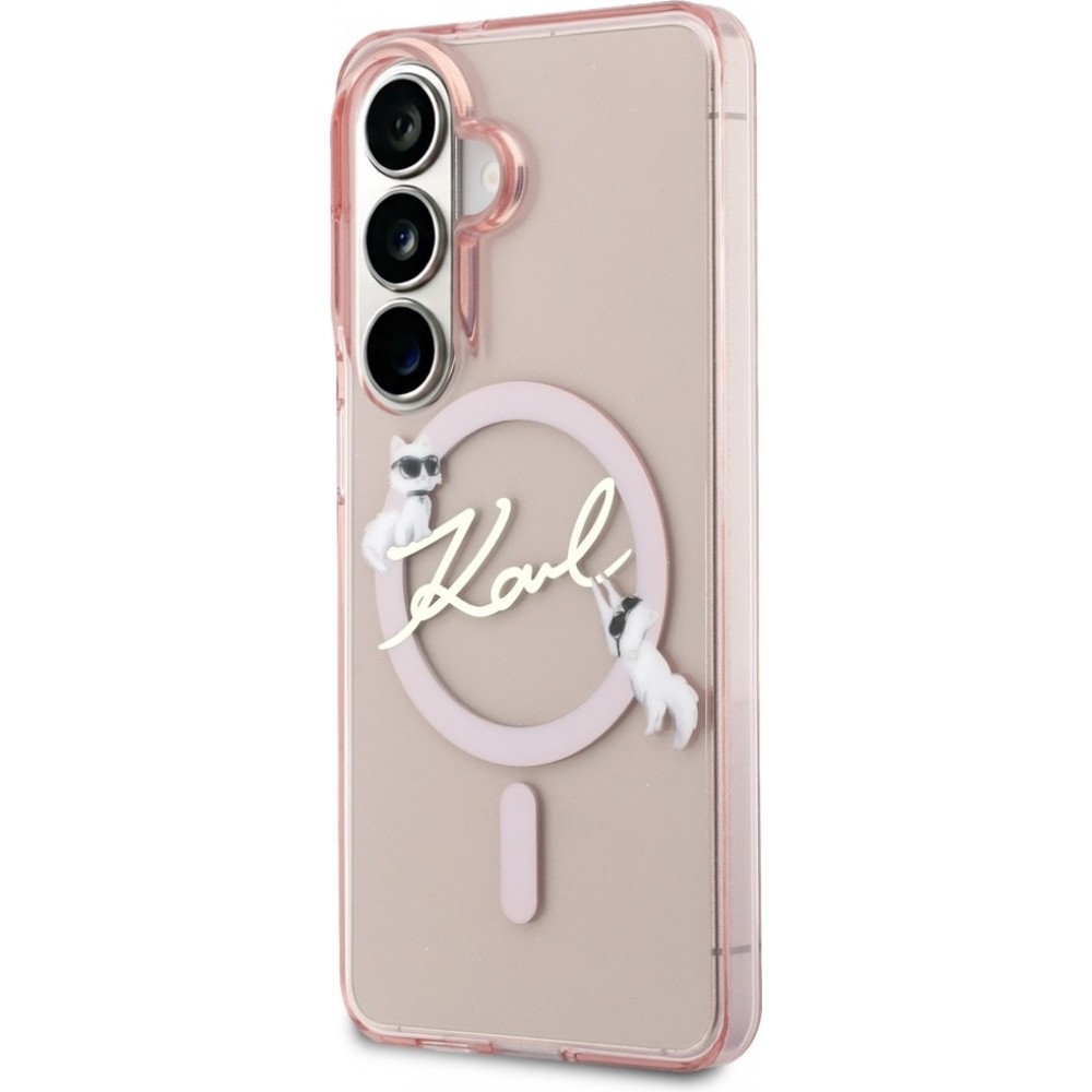 Coque Samsung Galaxy S26 - Karl Lagerfeld IML KC Script MagSafe protection &eacute;l&eacute;gante - Rose