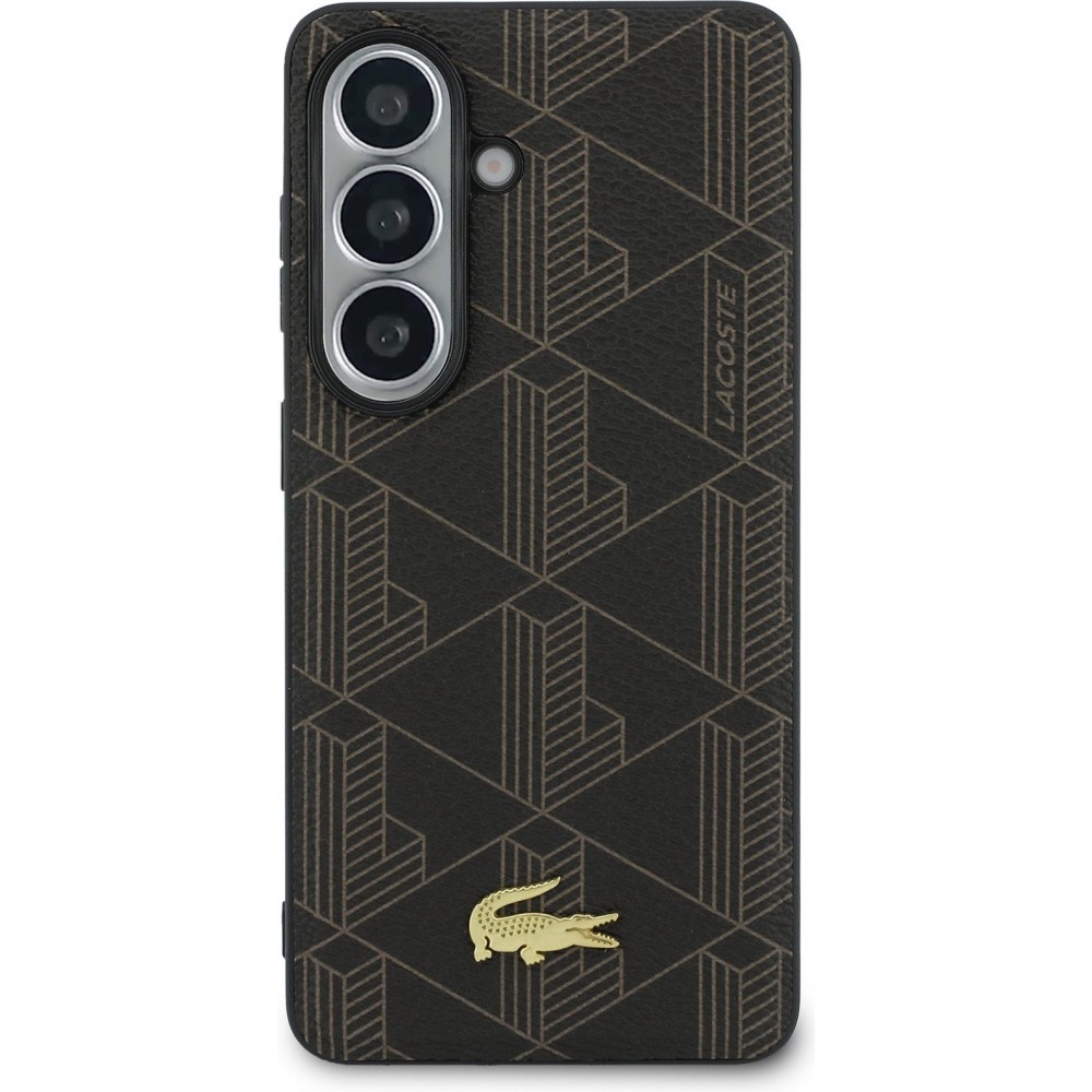 Coque Samsung Galaxy S26 - Lacoste PVC Blend Monogramme magn&eacute;tique &eacute;l&eacute;gante et durable - Brun