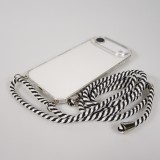 Coque iPhone Air - Gel transparent avec lacet - Blanc / noir