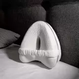 Ergonomisches Beinkissen mit Memory-Schaum und Knieschlafkissen f&uuml;r Seitenschl&auml;fer waschbarer Bezug - Weiss