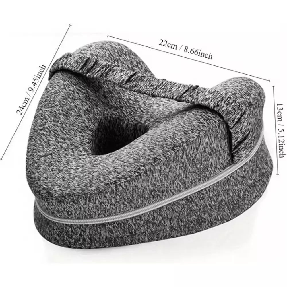 Ergonomisches Beinkissen mit Memory-Schaum und Knieschlafkissen f&uuml;r Seitenschl&auml;fer waschbarer Bezug - Weiss