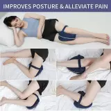 Ergonomisches Beinkissen mit Memory-Schaum und Knieschlafkissen f&uuml;r Seitenschl&auml;fer waschbarer Bezug - Weiss