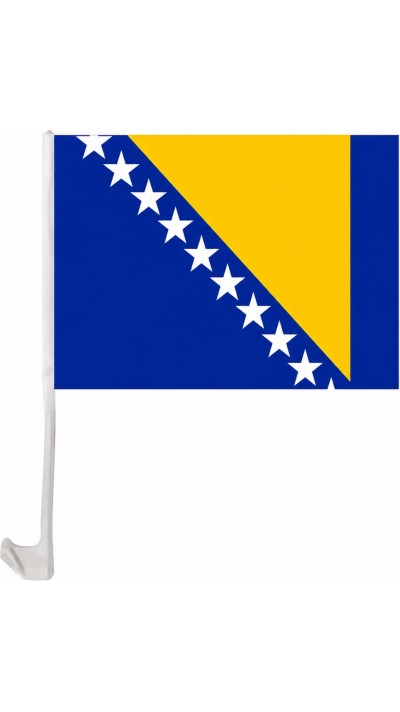 Drapeau Bosnie-Herzégovine avec clip pour vitre de voiture accessoire supporter