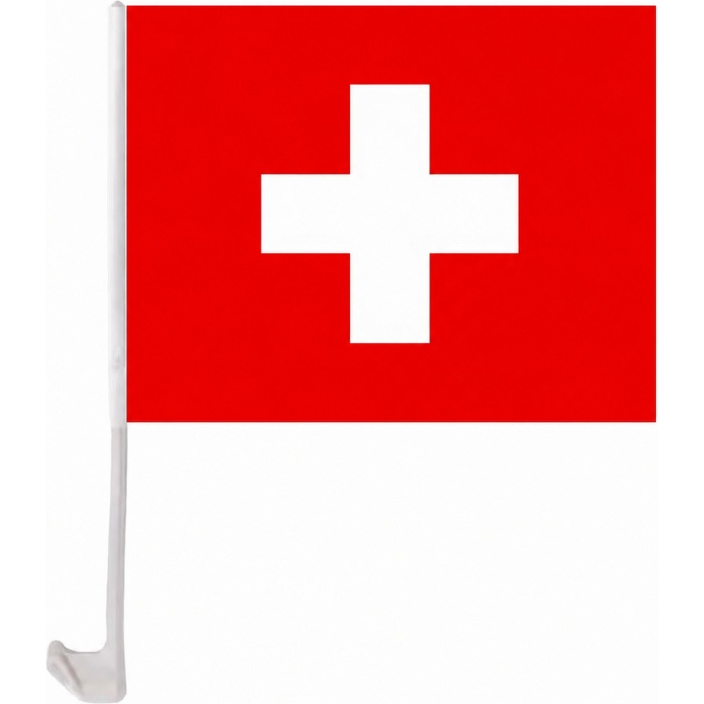Drapeau Suisse avec clip pour vitre de voiture accessoire supporter