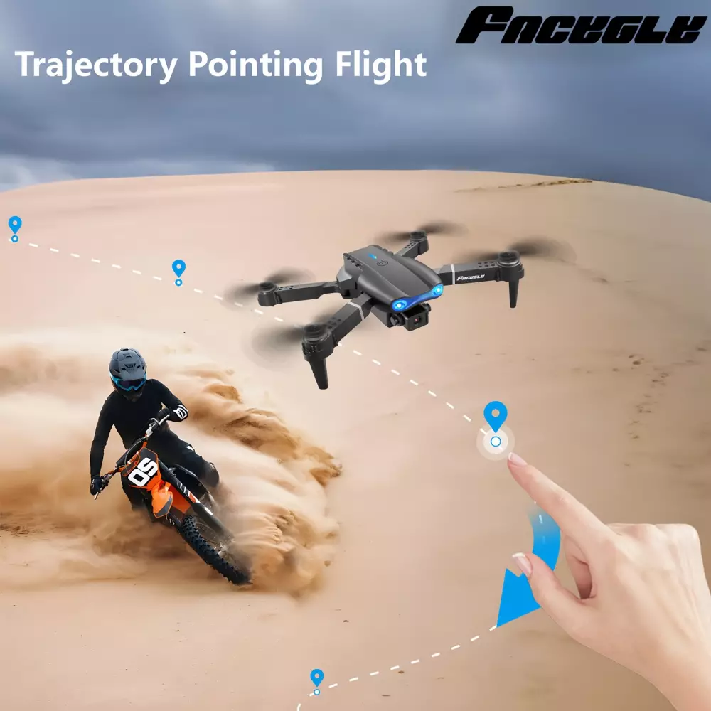 Drone quadricoptère Facegle E99 avec caméras duales éclairage LED et télécommande
