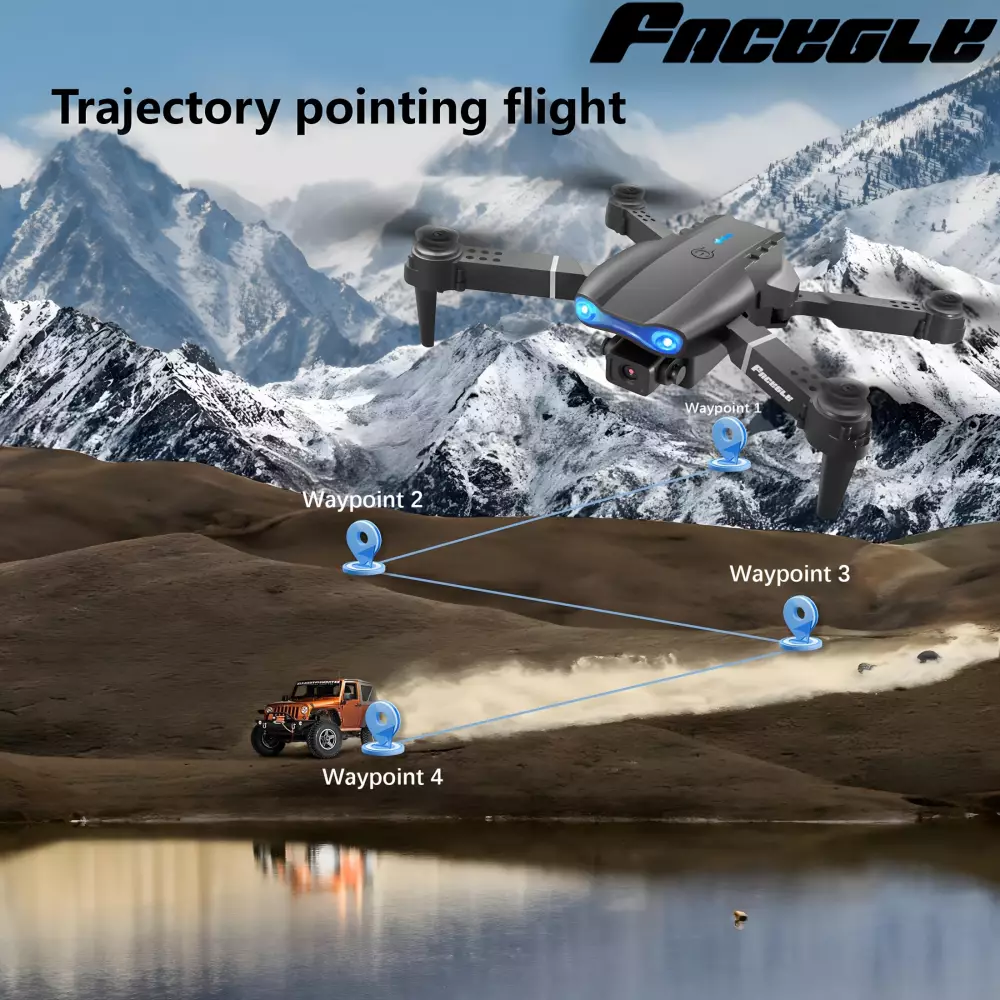 Drone quadricoptère Facegle E99 avec caméras duales éclairage LED et télécommande