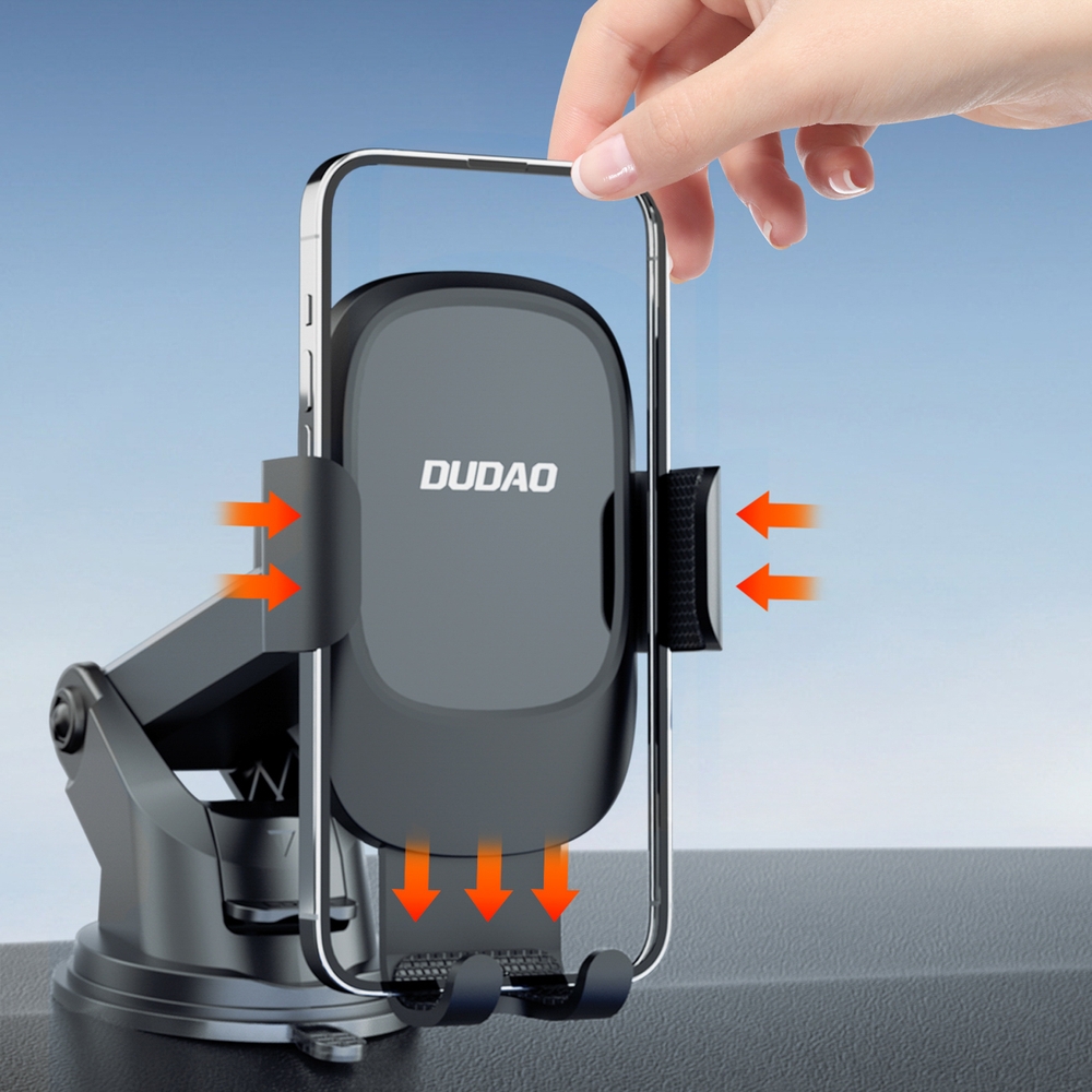 Dudao F5N+ support de t&eacute;l&eacute;phone pour voiture avec ventouse pour pare-brise ou tableau de bord - Noir