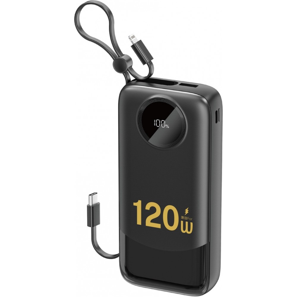 Dudao K13Pro batterie externe 20000mAh avec câbles intégrés Powerbank portable - Noir