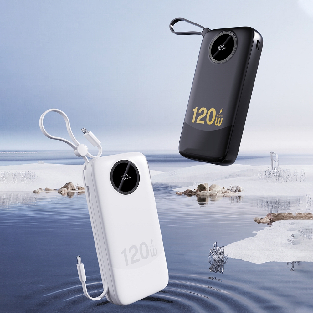 Dudao K13Pro batterie externe 20000mAh avec câbles intégrés Powerbank portable - Noir