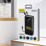 Dudao K13Pro batterie externe 20000mAh avec câbles intégrés Powerbank portable - Noir