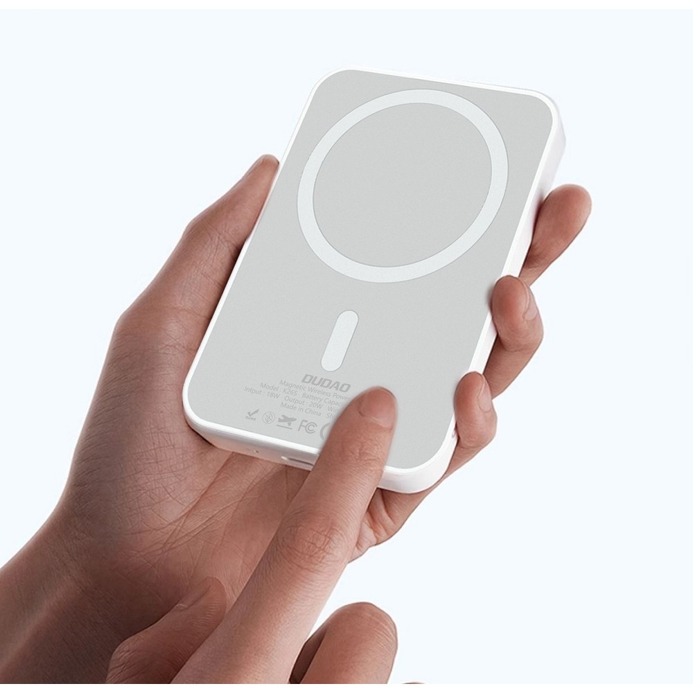 Dudao K26 10000mAh 20W batterie externe USB-A / USB-C Powerbank MagSafe - Blanc