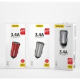 Dudao R6S chargeur de voiture intelligent 3.4A 2x USB - Argent